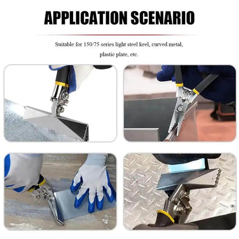 6 Inch Hand Seamer Tool For Sheet Metal Bending And Flattening With Straight Jaw and Non Slip Handle in various applications