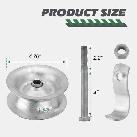 5 Inch Sliding Gate Rollers Galvanized Steel For One And Five Eighths Inch Pipe Track Pack Of Two Durable For Smooth Low Resistance