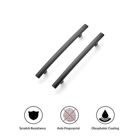 10 Pack Curved Matte Black Cabinet Pulls For Kitchen Drawers Arch Style Handles 7-1/4 Inch Overall Length With features