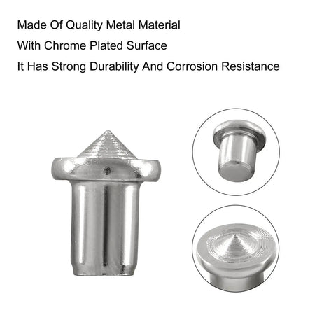 Chrome-plated dowel and tenon center transfer plug from 40 piece pro grade set, showcasing durability and corrosion resistance.