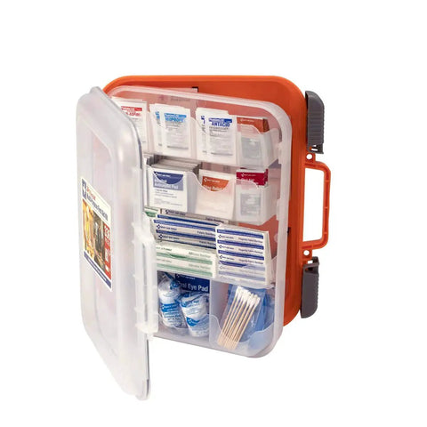 All-Purpose 100-Person Emergency First Aid Kit For Office, Home, And Car With OSHA Compliance, 336-Piece Safety Kit Open View