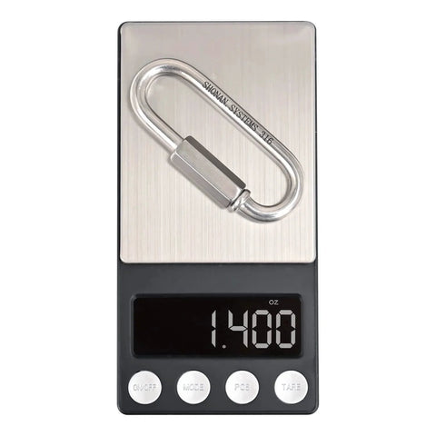 Marine Grade Stainless Steel 316 Quick Links Set Of Four One Quarter Inch Large Opening Chain Connectors shown on scale
