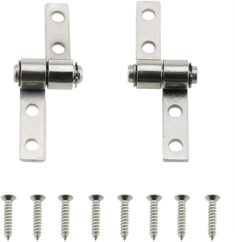 360 Degree Flip Stop Positioning Damper Torque Hinge With Mounting Screws For Smooth Friction Type Positioning And Quiet Close High Torque E Type Hinges For Cabinets Doors And Furniture Heavy Duty, showing two metal hinges with screws