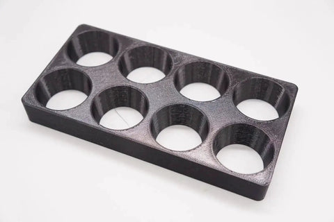 Storage Organizer Rack Tray For ER40 Collet CNC Milling Chuck Holder Lathe shown in black 3D-printed composite material, angled view