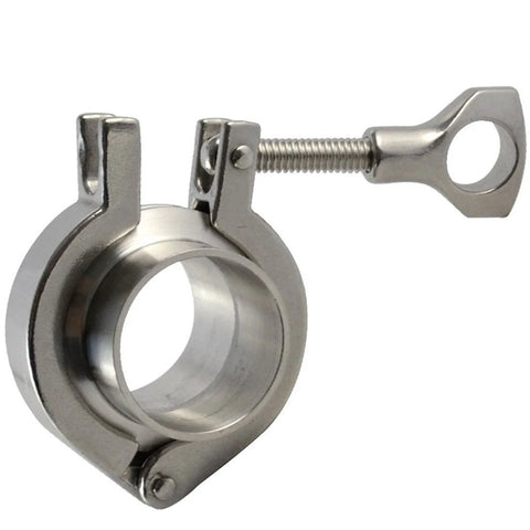 DERNORD stainless steel tri-clamp, 2-inch sanitary pipe clamp with screw handle
