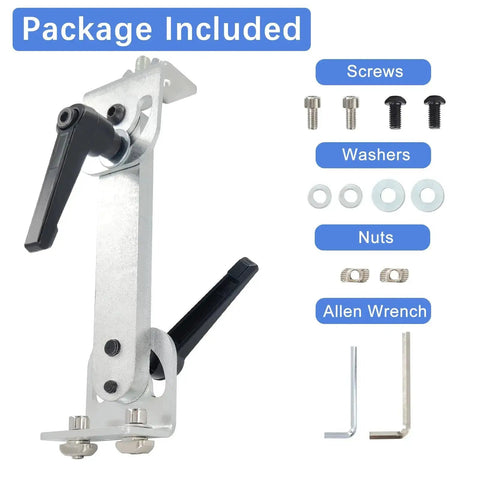 Beefy Heavy Duty Bracket Column Stand Kit For Reciprocating Linear Actuator with screws, washers, nuts, and allen wrench included.