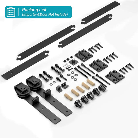 30 Inch Bi Folding Sliding Barn Door Hardware Track Kit With Smooth Quiet Operation Side Mounted Black Rollers Easy Install