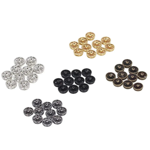 100 Pack 5mm Mini Metal Snap Buttons Sew On Fasteners in 5 Colors for Clothing, Accessories, Dolls and Craft Projects