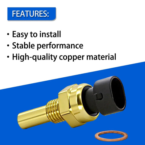 Engine Coolant Temperature Sensor Direct Fit Replacement Fits Chevy Avalanche Impala Trailblazer Suburban 1500 2500 HD Express Silverado GMC Envoy Sierra Yukon Savana Saturn 213 4514 213 4333 Durable Reliable Easy Install