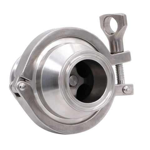 DERNORD 1.5 inch tri-clamp sanitary check valve, stainless steel 304 with FKM gasket, front view