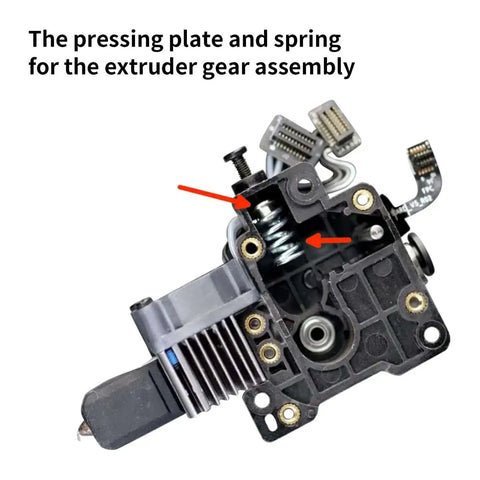 3D Printer Screw Assortment Kit For X1 X1C X1E P1P P1S AMS extruder assembly with pressing plate and spring visible