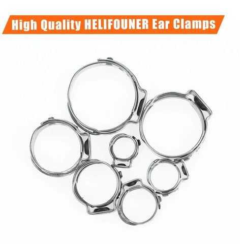 40 Pieces 15.3 To 18.5mm 304 Stainless Steel Single Ear Hose Clamps Set For Automotive Plumbing And Industrial Machinery Corrosion Resistant