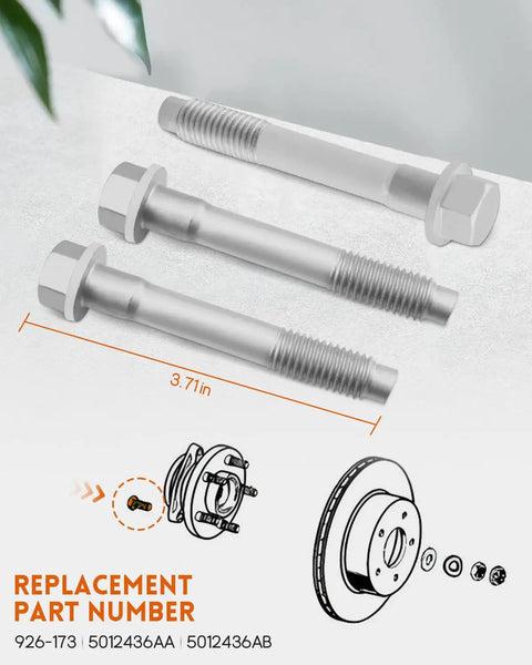 Front Wheel Hub Bolt 926 173 Replacement for Jeep Grand Cherokee 1999 to 2004 and Wrangler 2007 to 2018 shown in 3.71 inch size