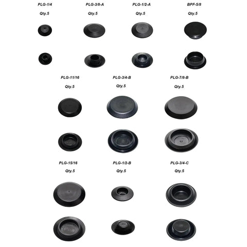 50 Pack Plastic Hole Plugs For Auto Body And Sheet Metal, Flush Mount And Button Cap Plugs, Fits Hole Sizes 1 Quarter To 15 Sixteenth Inches