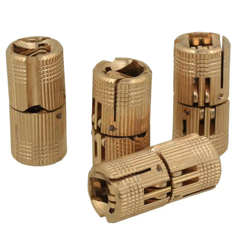 Copper Hidden Barrel Hinges 14mm Set, Concealed 4 Pack for Wooden Doors and Cabinet Doors