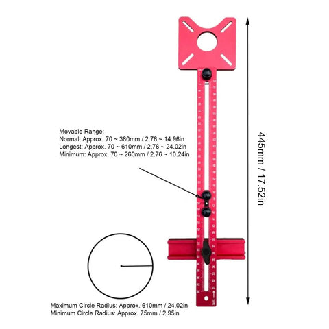 3 In 1 Router Milling Groove Bracket And Circle Cutting Jig For Woodworking Aluminum Alloy Router Jig With 445mm Capacity