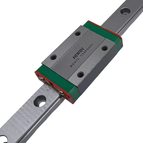 MGN12 Linear Guide Rail With Stainless Steel Carriage Block For CNC Machines And 3D Printers shown in front view