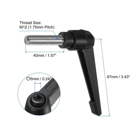 4 Pack Clamping Lever Handles M12 X 40Mm With 304 Stainless Steel Threaded Male Studs Adjustable Locking Quick Release Ratchet