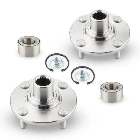 Front Wheel Bearing Pair For Ford Focus 2000 To 2011 Hub Assembly With New CV Shaft Splines Seals Retainers For A Smooth Quiet Ride And Quick Drop In Replacement displayed