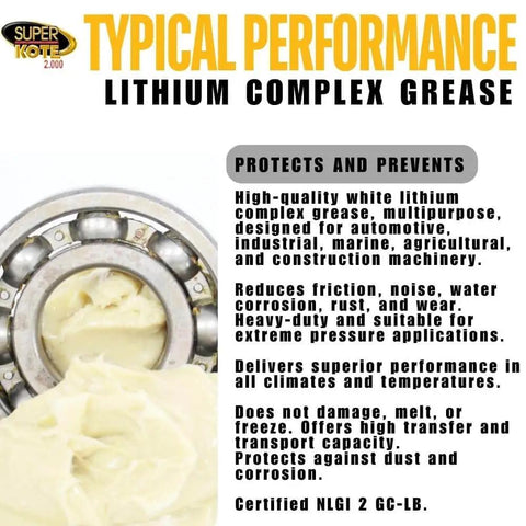 Multipurpose Lithium Complex Grease NLGI 2 GCLB EP High Temperature Heavy Duty Lubricant For Automotive Construction Industry Gear Sets Wheel Bearings Axles Ball Joints White 1 Lb Can in use with wheel bearing