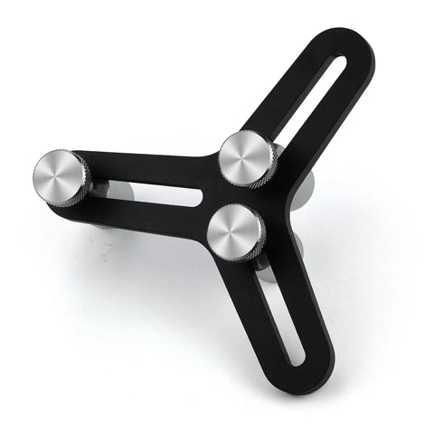 Universal Piston Ring Squaring Tool With 32 Blades Feeler Gauge for 2 to 5 inch bores, adjustable squaring fixture, top view