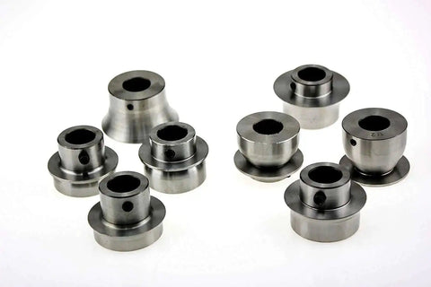 Bead Roller Round Over Die Set Cr12, 12 Piece Complete Kit, showing steel dies for sheet metal panels and edges in a side view layout.