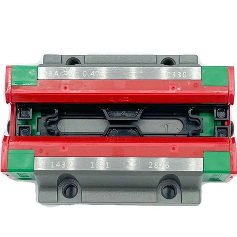 Top view of HGW20HC Linear Guideway Heavy Duty Ultra Smooth Motion with W Flange Block showing mount features