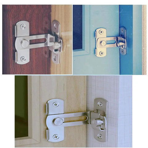 90 Degree Stainless Steel Sliding Door Latch For Barn Doors And Cabinets, Safety Locking Mechanism installed on various doors