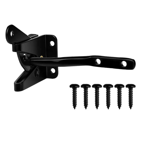 Heavy Duty Gate Hardware Kit With Self Locking Gate Latch 6 Inch T Strap Hinges And 10 Inch Gate Door Handle Pull Black