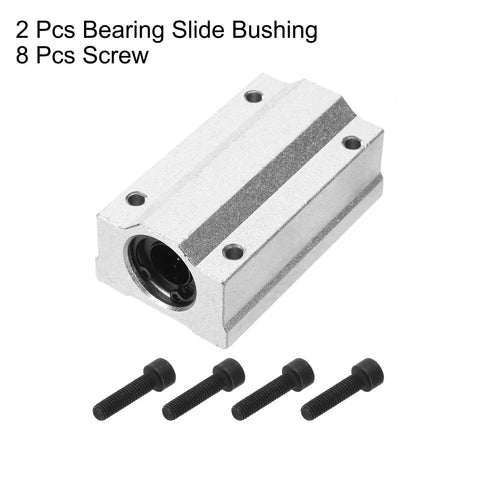Heavy Duty 2 Pack SCS12LUU Linear Motion Ball Bearing Slide Bushings with screws, 70mm aluminum block for 12mm shaft, CNC projects