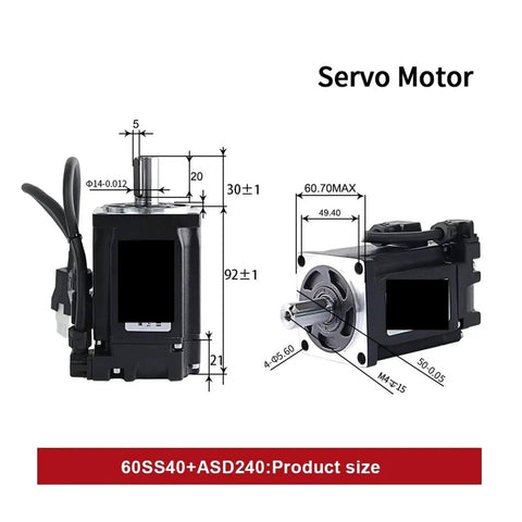 Diagram of Pro Grade Servo Motor Kit 60SS40 With 2.5A And 1.3 Nm Torque For ASD240 Drive