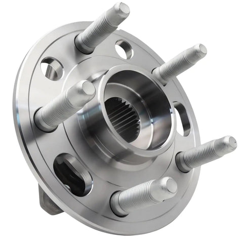 Front And Rear Wheel Hub Bearing Assembly Replacement For GM Cars Like Malibu Impala Equinox Terrain Lacrosse XTS CTS Regal Buick And Cadillac With ABS 5 Lug 2 Piece Set, view of 5-stud hub