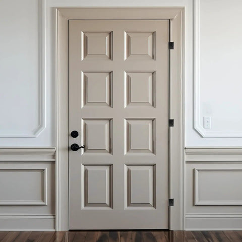 Swing Clear Offset Door Hinges For Wider Openings 3.5 Inch With One Quarter Inch Radius Full Mortise Matte Black 3 Pack on door