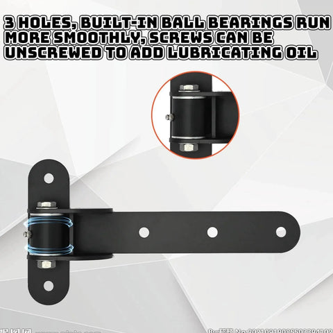 2 Pack Heavy Duty Gate Hinges 180 Degree Swing With Ball Bearings Built From Carbon Steel For Outdoor Gates Fences Barn Doors
