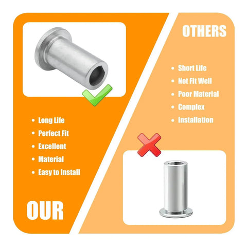 Comparison of 304 Stainless Steel Bearing Sleeve Replacement for Crathco 3220 Bubbler Jet Spray Systems showcasing durability and fit.