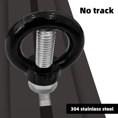 Close-up of a Heavy Duty 4 Pack M8 T Slot Bolt With Eye Nut for roof racks, showing stainless steel T-track bolt.