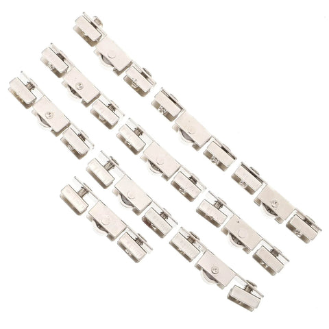 10 Pack Stainless Steel Sliding Door Wheels and Pulleys for Cabinets and Glass Doors Slick Multi Purpose Furniture Roller Kit