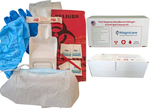 OSHA Compliant Bodily Fluid Cleanup Kit With Vomit Pack For Schools, Restaurants And Retirement Homes Bloodborne Pathogen Response Kit