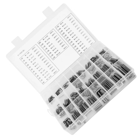 Slotted Spring Pin Assortment Kit 280 Stainless Steel Roll Pins Heavy Duty Tension Dowels With Box M1.5 M2 M2.5 M3 M4 M5 M6 M8