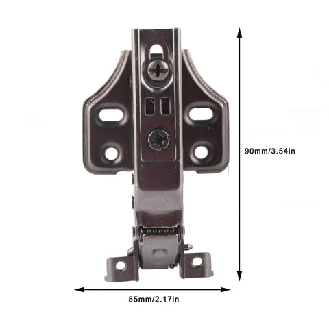 Front view of Soft Close Hydraulic Cabinet Hinge With Adjustable Base No Slam Quiet Opening Black Brushed Aluminum Frame