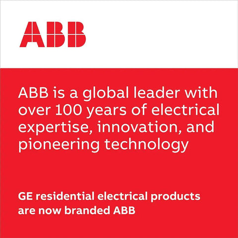 ABB branding announcement for residential electrical products with expertise in innovation and technology.