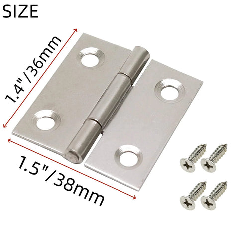 Mcredy stainless steel kitchen cabinet hinges, 1.5 inch, silver, 6-pack with screws
