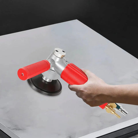 4 Inch Pneumatic Wet Stone Polisher with Water Jet for Marble Granite Concrete Polishing Air Sander 4300 RPM Pro Grade Dust Control