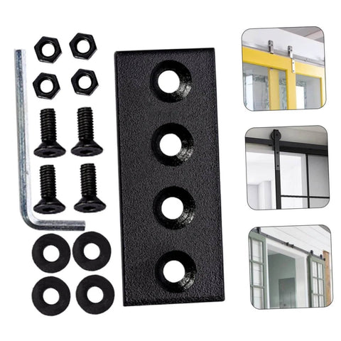 Beefy Carbon Splicing Piece Flat Bracket For Barn Door Track Easy Install Connector Repair Plate And Straight Brace Durable Track