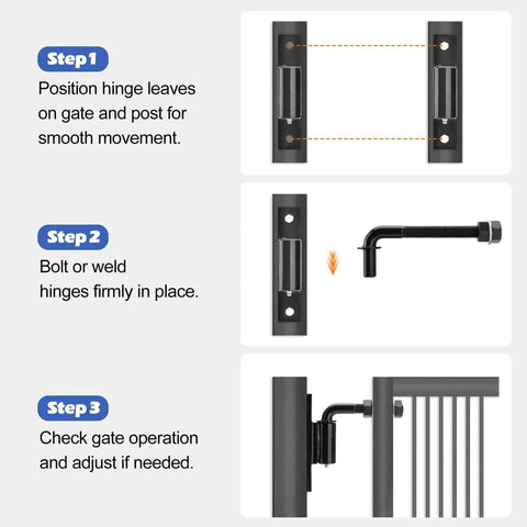 Installation steps for 7 Inch Heavy Duty Bolt On J Bolt Gate Hinge With M20 Thread For Large Driveway Gates Up To 1100 Lbs