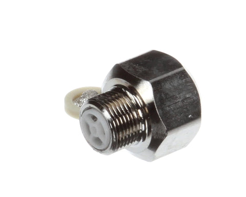 3/8-inch compression check valve assembly, chrome-plated brass with white plastic insert