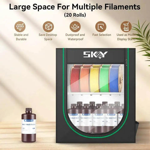 Two Tier Filament Storage Rack With Cloth Cover For 3D Printers, Heavy Duty Metal Filament Organizer That Holds 20 Rolls, Perfect For Home, Office, Workshop Or Studio, Keeps Spools Neat And Easy To Access, Black.