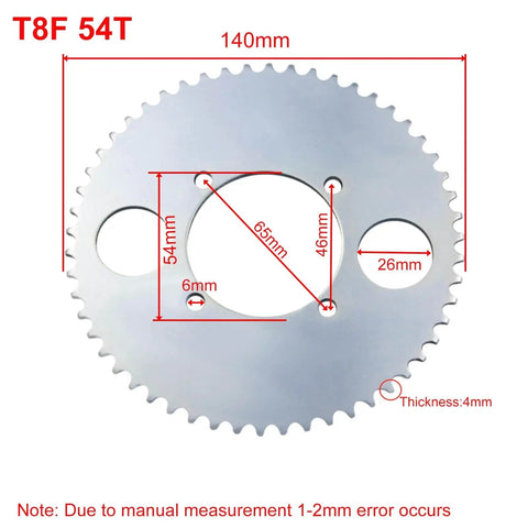 T8F 54T sprocket from Beefy 72V 3000W Brushless Motor Kit With 80A Controller For Go Karts Electric Scooters And Motorcycles