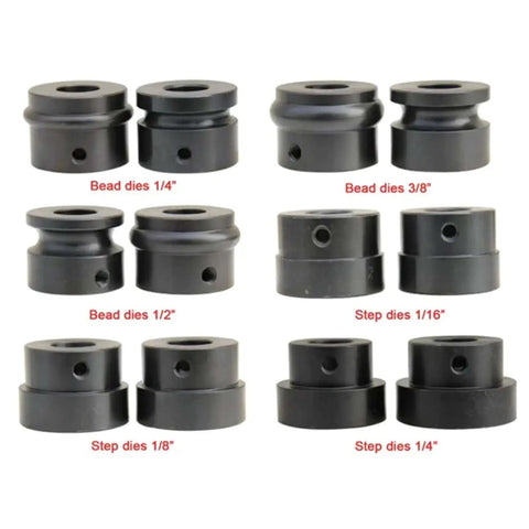 Set of 12 metal bead and step dies for Deep Throat Sheet Metal Bead Roller With 18 Inch Throat And 6 Die Set For 18 Gauge Capacity Rotary