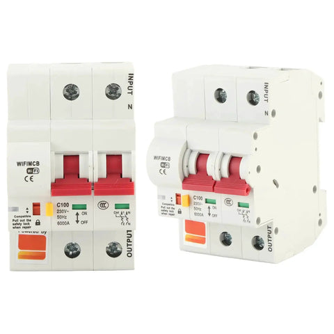 Smart Circuit Breaker 2P 100A AC220V With Built In Antenna And Flame Retardant Shell App Remote Control Easy Home Panel Upgrade Compact Miniature Breaker For Diy Wiring And Fast Remote Switching
